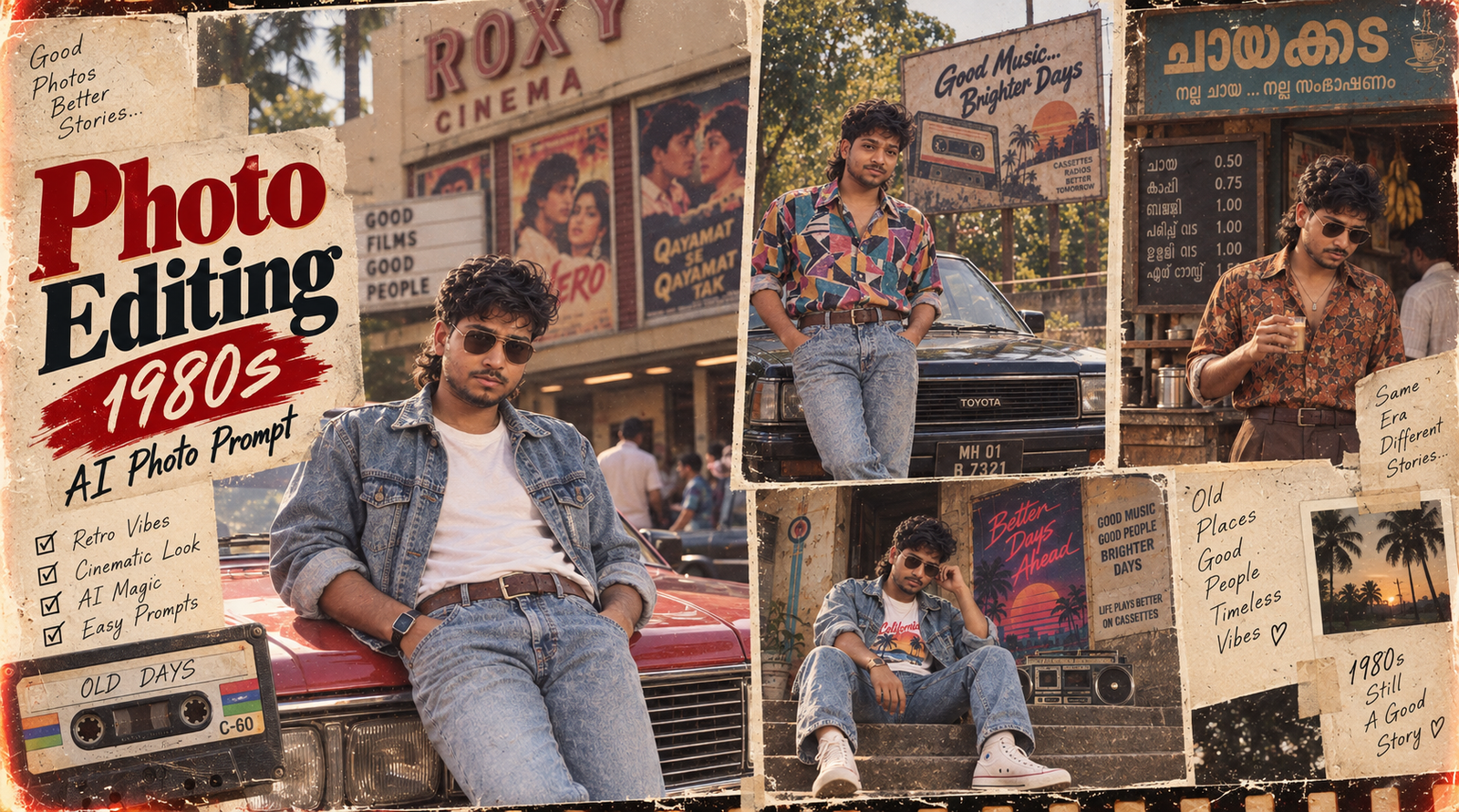 photo editing 1980s ai photo prompt